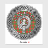 Clan MacFie Crest & Tartan Knot Sticker (Vel)