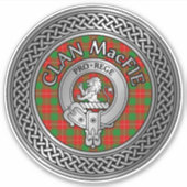 Clan MacFie Crest & Tartan Knot Sticker (Voorkant)