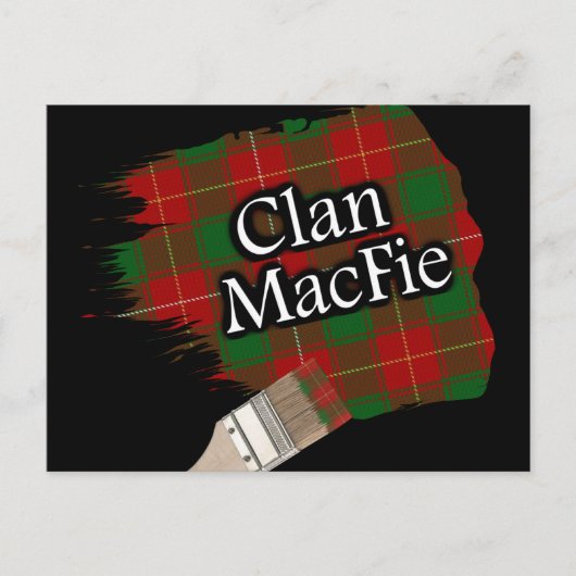 Clan MacFie Scottish Tartan Paint Brush Briefkaart (Voorkant)