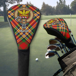 Clan MacGill Crest over Red Golf Head Hoesje Golfheadcover