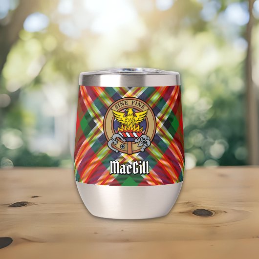 Clan MacGill Crest over Tartan