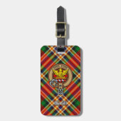 Clan MacGill Crest over Tartan Bagagelabel (Voorkant verticaal)