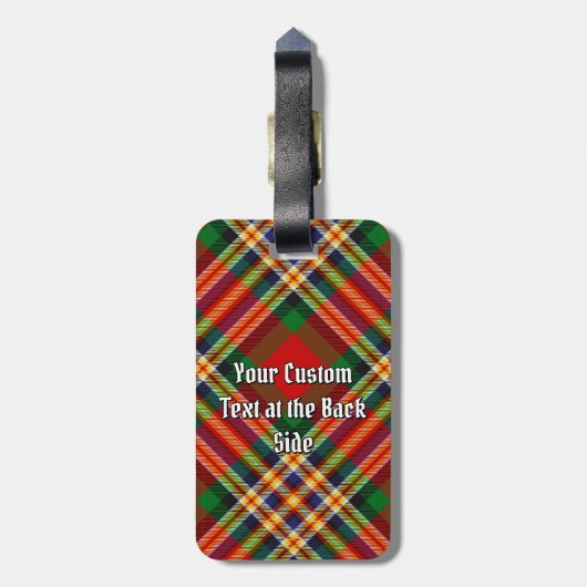 Clan MacGill Crest over Tartan Bagagelabel (Achterkant verticaal)