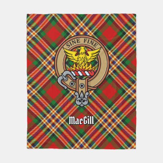 Clan MacGill Crest over Tartan Fleece Deken (Voorkant)