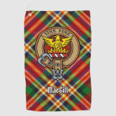 Clan MacGill Crest over Tartan Golfhanddoek (Voorkant)