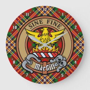 Clan MacGill Crest over Tartan Grote Klok