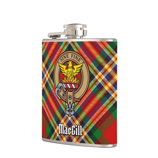 Clan MacGill Crest over Tartan Heupfles (Links)