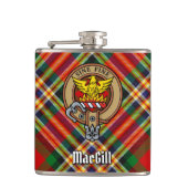 Clan MacGill Crest over Tartan Heupfles (Voorkant)