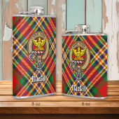 Clan MacGill Crest over Tartan Heupfles