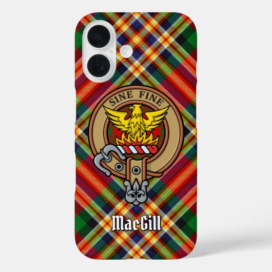 Clan MacGill Crest over Tartan iPhone Case (Achterkant)