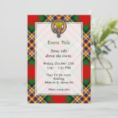 Clan MacGill Crest over Tartan Kaart (Staand voorkant)