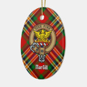 Clan MacGill Crest over Tartan Keramisch Ornament (Links)
