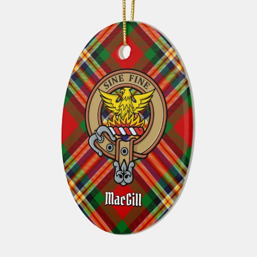 Clan MacGill Crest over Tartan Keramisch Ornament (Links)