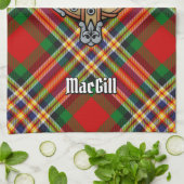 Clan MacGill Crest over Tartan Kitchen Towel Theedoek (Gevouwen)