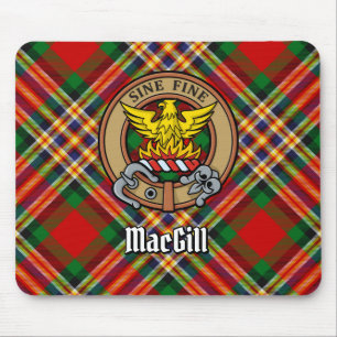 Clan MacGill Crest over Tartan Muismat