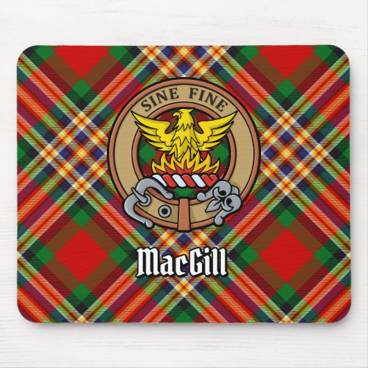 Clan MacGill Crest over Tartan Muismat (Voorkant)