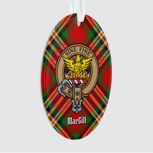 Clan MacGill Crest over Tartan Ornament (voorkant)