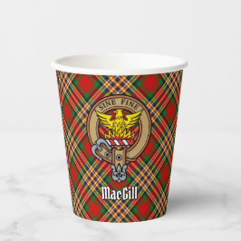 Clan MacGill Crest over Tartan Paper Cups Papieren Bekers