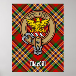 Clan MacGill Crest over Tartan Poster