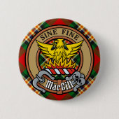 Clan MacGill Crest over Tartan Ronde Button 5,7 Cm (Voorkant)