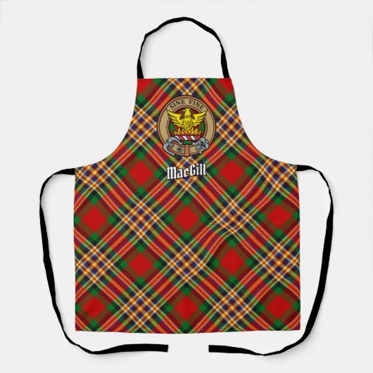 Clan MacGill Crest over Tartan Schort (Voorkant)