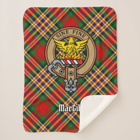 Clan MacGill Crest over Tartan Sherpa Deken (Voorkant)
