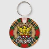 Clan MacGill Crest over Tartan Sleutelhanger (Voorkant)