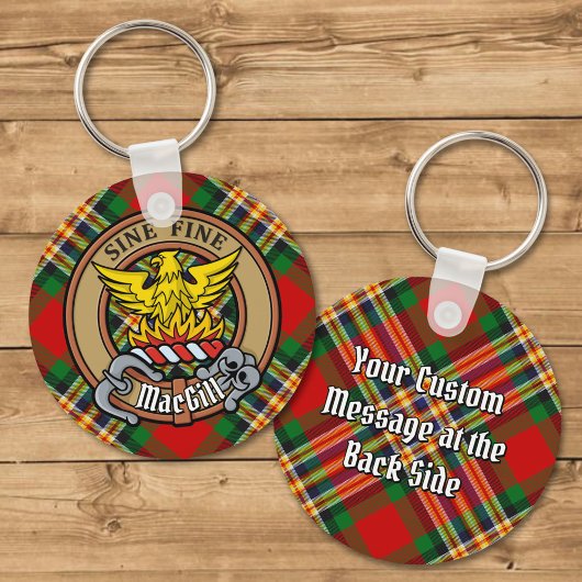 Clan MacGill Crest over Tartan Sleutelhanger