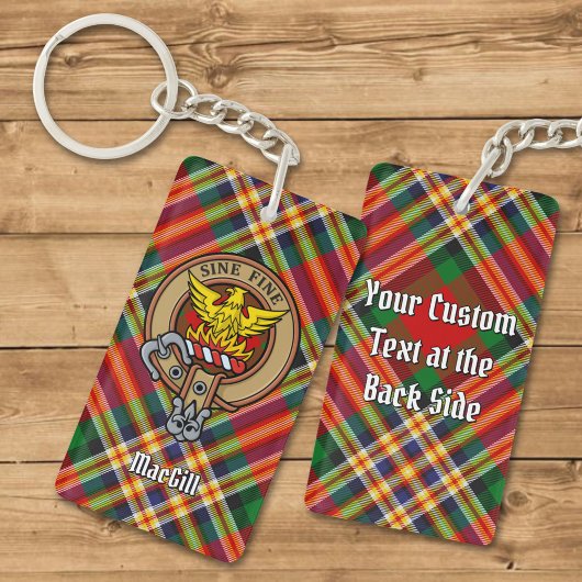 Clan MacGill Crest over Tartan Sleutelhanger