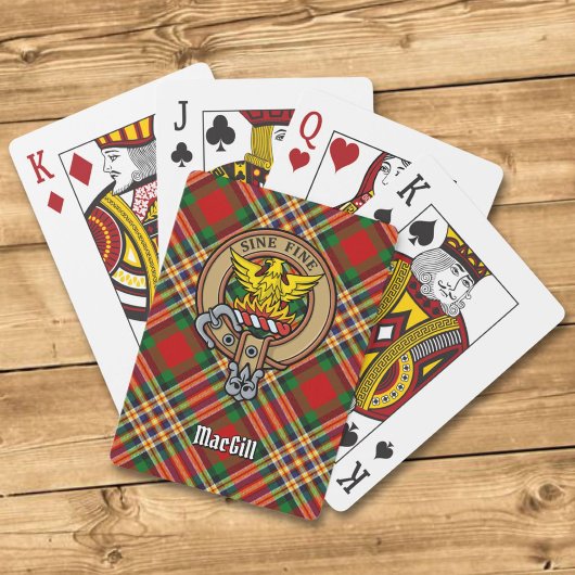 Clan MacGill Crest over Tartan Spelkaarten Pokerkaarten