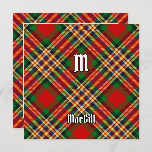 Clan MacGill Tartan Kaart (Voorkant / Achterkant)