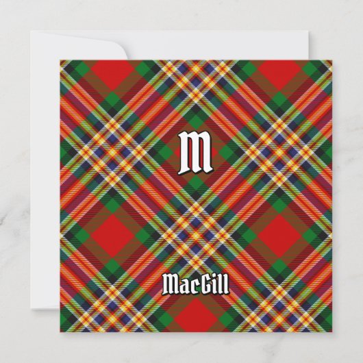 Clan MacGill Tartan Kaart (Voorkant)