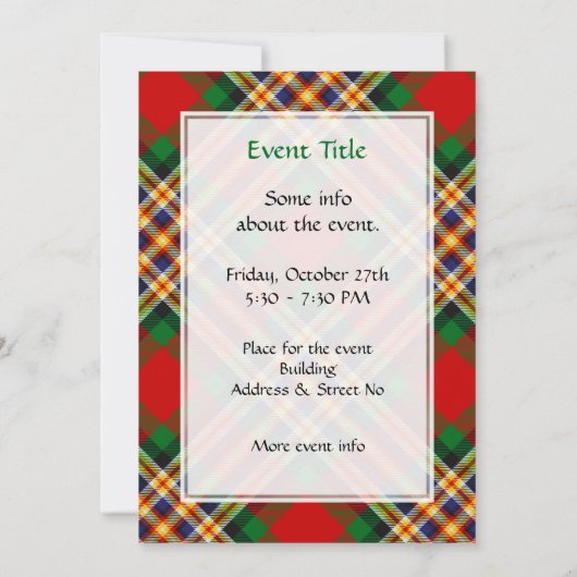 Clan MacGill Tartan Kaart (Achterkant)