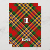 Clan MacGill Tartan Kaart (Voorkant / Achterkant)