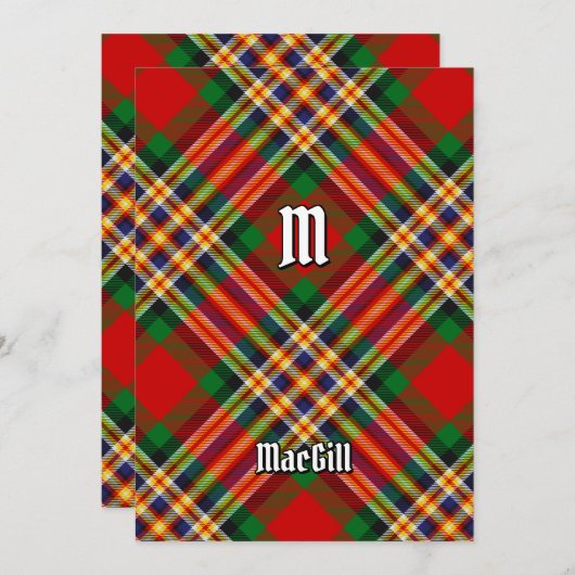 Clan MacGill Tartan Kaart (Voorkant / Achterkant)