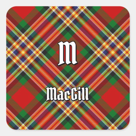 Clan MacGill Tartan Square Sticker (Voorkant)