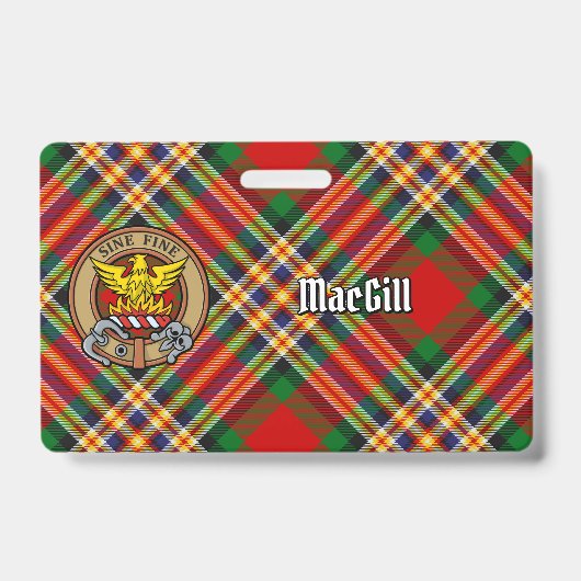 Clan MacGill Wapen over Tartan Badge (Voorzijde)