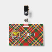 Clan MacGill Wapen over Tartan Badge (Voorzijde met clip)