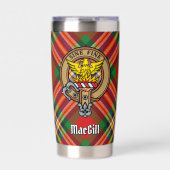 Clan MacGill Wapen over Tartan Geïsoleerde Drinkbeker (Voorkant)