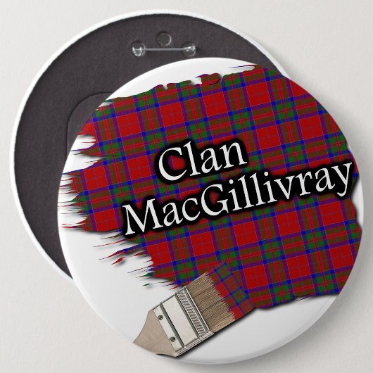 Clan MacGillivray Tartan Paint Brush Ronde Button 6,0 Cm (Voorkant /achterkant)