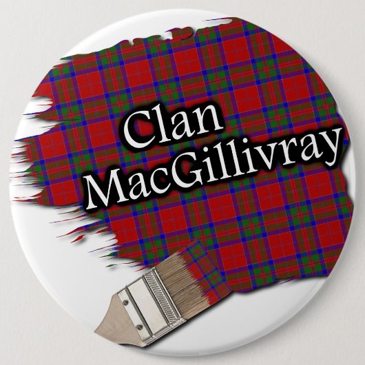 Clan MacGillivray Tartan Paint Brush Ronde Button 6,0 Cm (Voorkant)