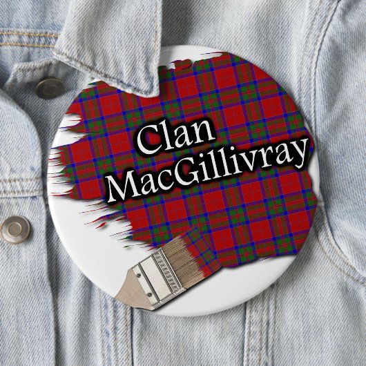 Clan MacGillivray Tartan Paint Brush Ronde Button 6,0 Cm (In situ)