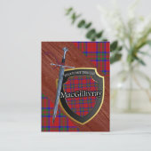 Clan MacGillivray Tartan Sword & Shield Briefkaart (Staand voorkant)