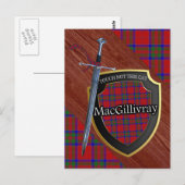 Clan MacGillivray Tartan Sword & Shield Briefkaart (Voorkant / Achterkant)