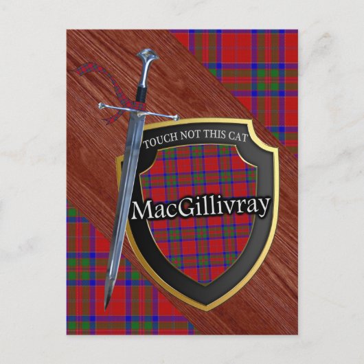 Clan MacGillivray Tartan Sword & Shield Briefkaart (Voorkant)