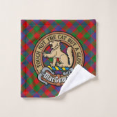 Clan MacGowan Crest over Tartan Bad Handdoek (Wasdoekje)