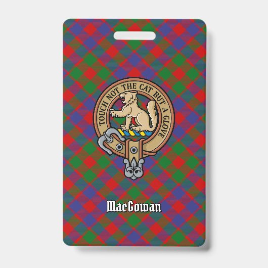 Clan MacGowan Crest over Tartan Badge (Voorzijde)