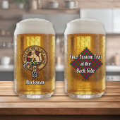 Clan MacGowan Crest over Tartan Blikvorm Glas