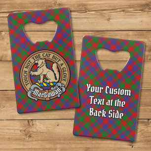 Clan MacGowan Crest over Tartan Creditkaart Flessenopener