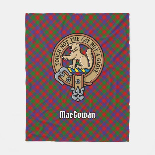 Clan MacGowan Crest over Tartan Fleece Deken (Voorkant)